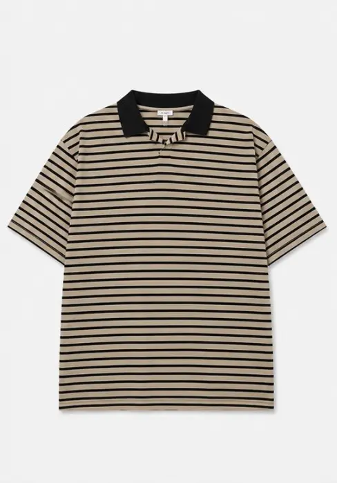 KAIOS STRIPPED KNIT POLO SHIRT image 4