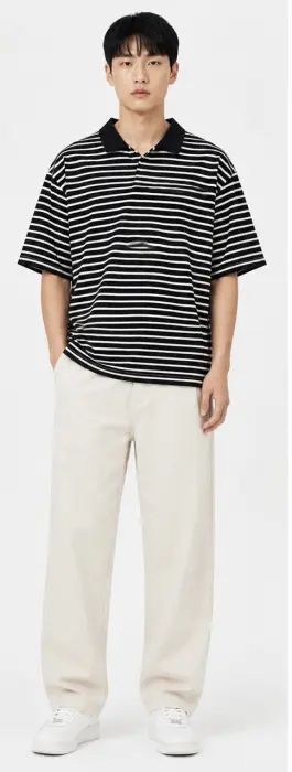 KAIOS STRIPPED KNIT POLO SHIRT image 7