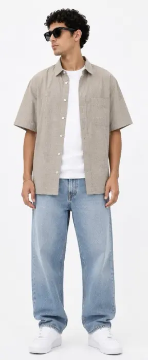 BERSHKA MICRO CHECK SHIRT  image 1