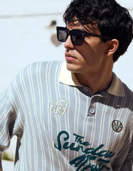 BERSHKA THE SUNDAY POLO T-SHIRT image 1