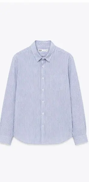 X ZARA STRIPPED LINEN SHIRT  image 2