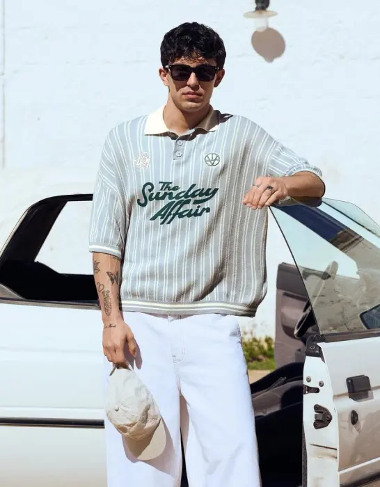 BERSHKA THE SUNDAY POLO T-SHIRT image 0