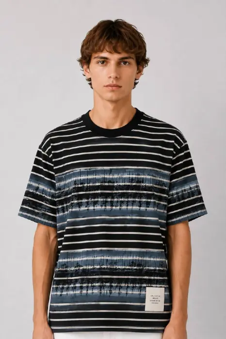 FADE STRIPPED T-SHIRT  image 0