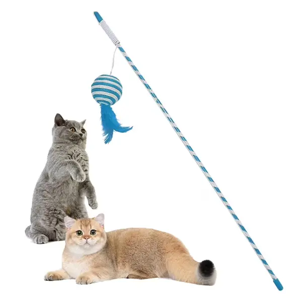 Nunbell Wand Cat Teaser Toy with Feathers image 1