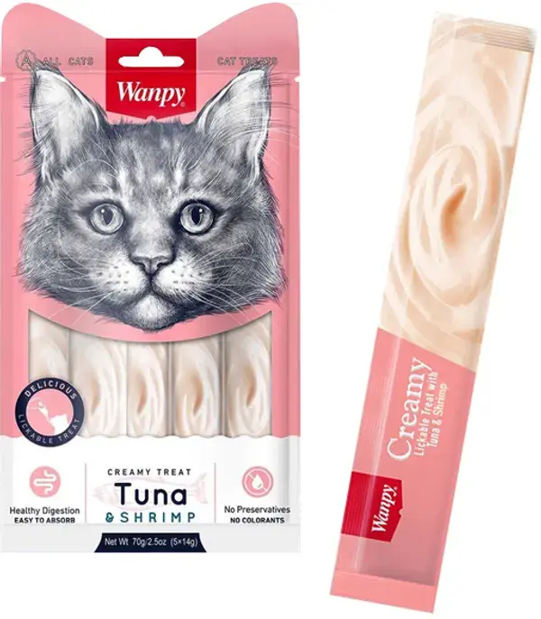 Wanpy creamy Treat Tuna &amp; Shrimp 25x14g image 0