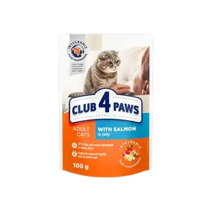 Kormotech Club 4 Paws Adult cats Salmon in Jelly 100 g image 0