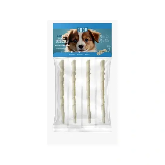Orgo - RAWHIDE STICKS - For Puppy - Dental &amp; Oral Care - 4 pce - R image 0