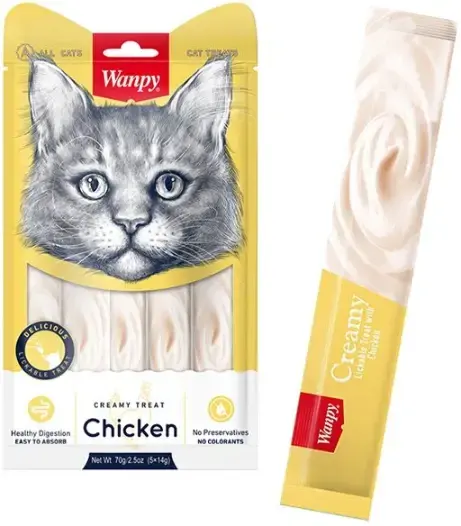 Wanpy creamy treats chicken 5×14 gr image 0