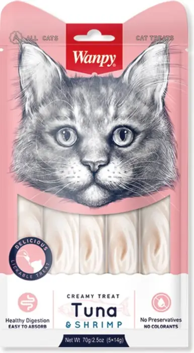 Wanpy Creamy Lickable Treats Tuna and Shrimp For Cat 70 g image 3