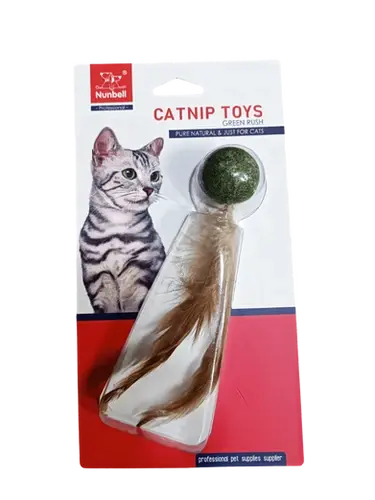 NUNBELL CATNIP FLUFFY BALL CAT TOY image 0