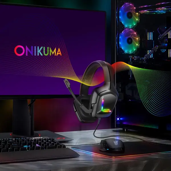 سماعه اونيكوما كي20 لجميع الاجهزه للقيمز لون اسود ps4 + ps5 image 5