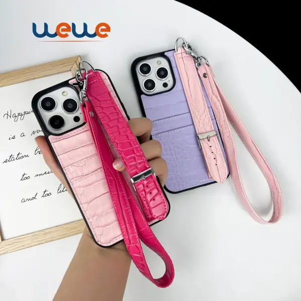 كفر جلد بمسكه حزام وخيط تعليق لليد ومساحه لتخزين البطائق والكروت والفلوس تصميم مميز image 36