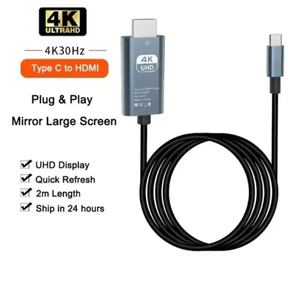 كيبل اتش دي  نقل الهاتف على تلفزيون طول 2 متر ultra hd 2k+4k image 5