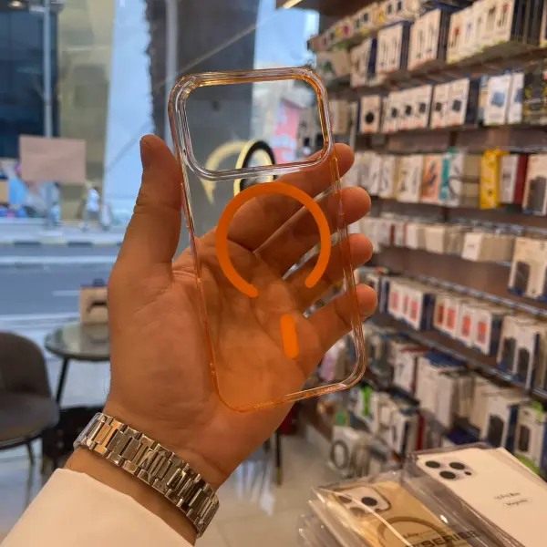 كفر وزن الريشه الخفيف شفاف ملون حمايه من  الصدمات قويه مزود بمق سيف مغناطيس لشحن او المسكه  غير قابل للاصفرار ازرار سلسله image 2