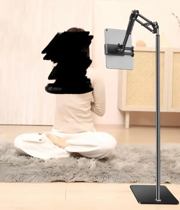 ستاند طويل ارضي تحكم بالارتفاع والتوجيه للايبادات لغاية 11 انش والهواتف مسكه image 4