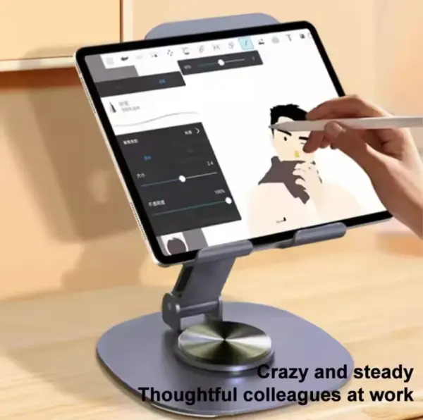 ستاند مكتبي متحرك معدني وزن وثبات للهواتف والتابلت image 0