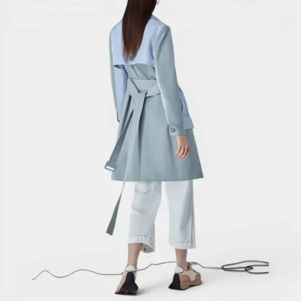 Trench Coat Contrast Color with Belt image 1
