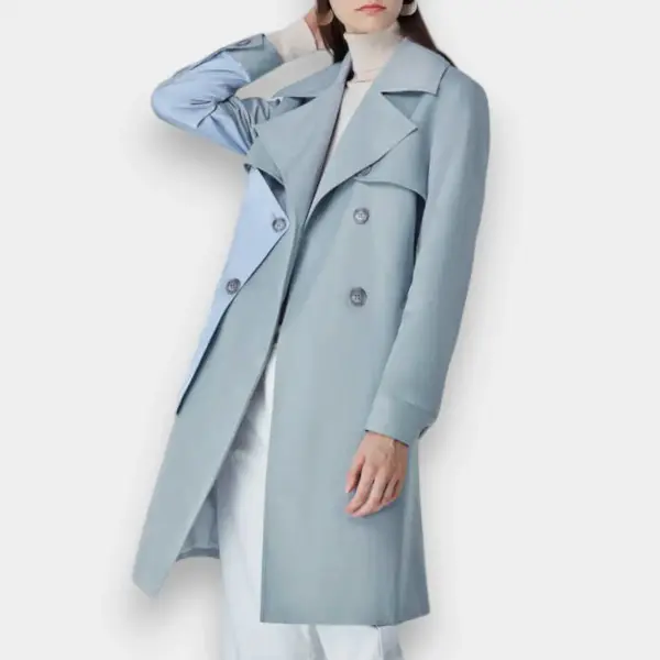Trench Coat Contrast Color with Belt image 2