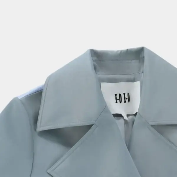 Trench Coat Contrast Color with Belt image 7