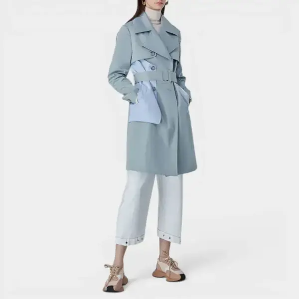 Trench Coat Contrast Color with Belt image 0