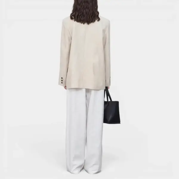 Natural Linen Casual Blazer / Oat Cream / Free Size image 3