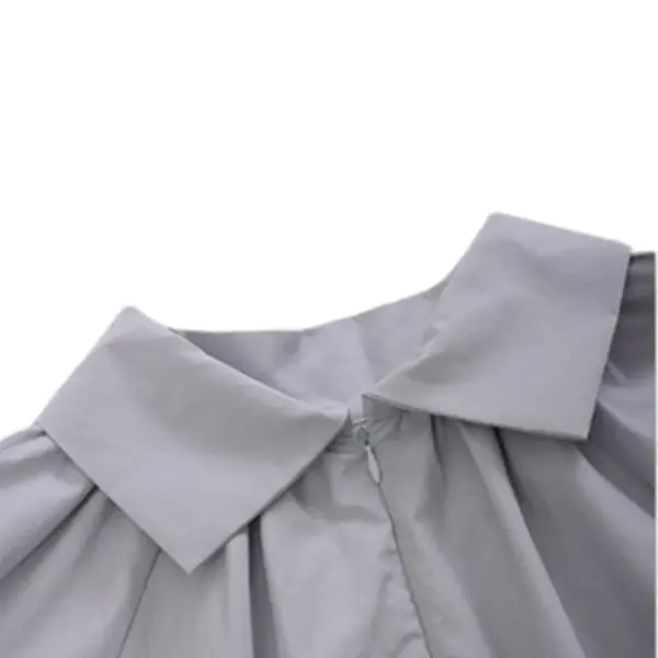 Korean Design Cotton‑Tencel Dress with Belt / Cloud Grey / Free Size image 9