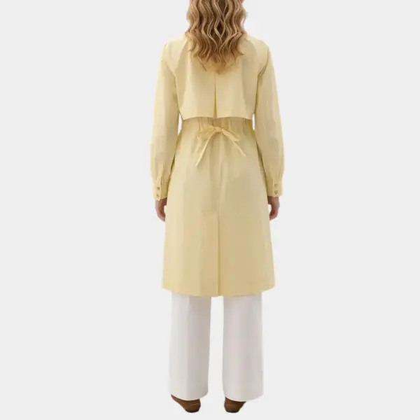 Butter Yellow Trench Coat with Adjustable Waist image 1