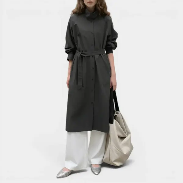 Light Organic Cotton Trench Coat with Belted Waist image 1