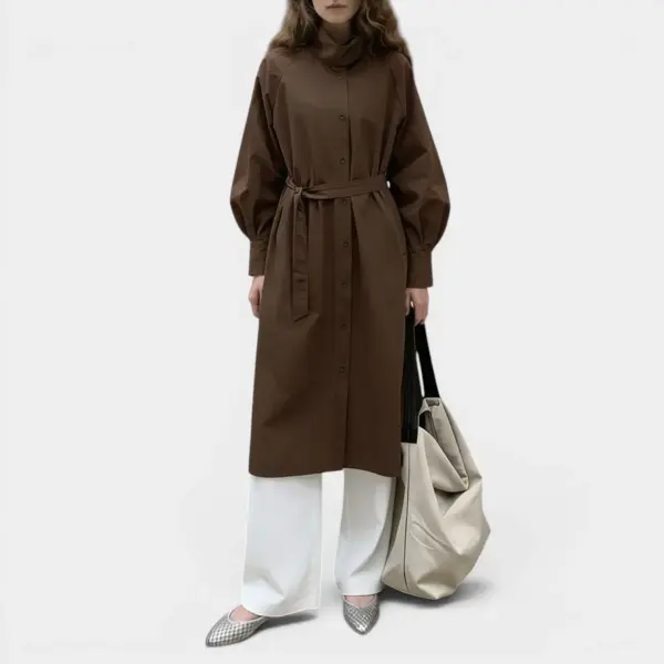 Light Organic Cotton Trench Coat with Belted Waist image 2