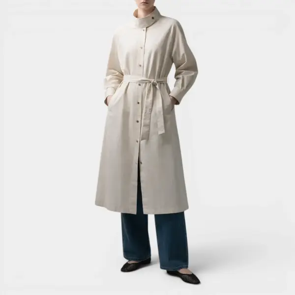 Light Organic Cotton Trench Coat with Belted Waist image 0