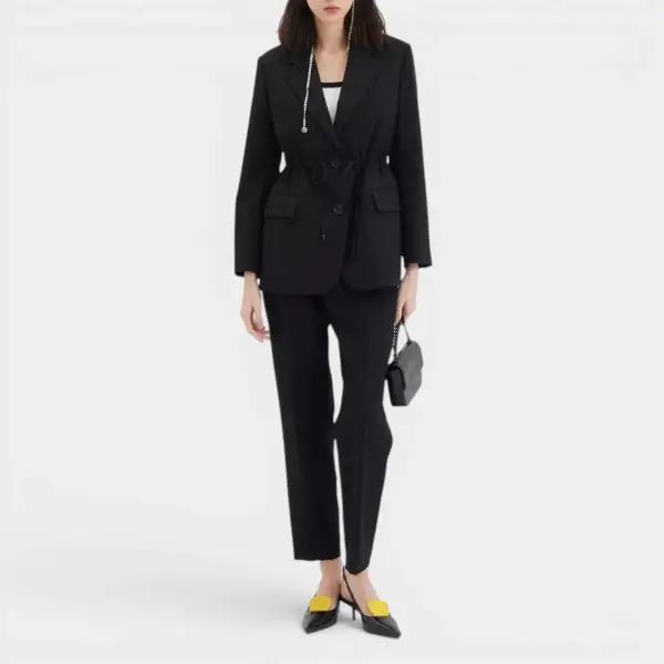 Black Luxe Drawstring Blazer image 1