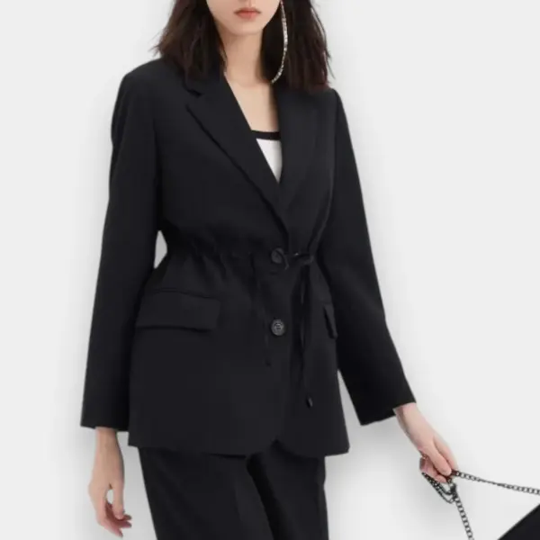 Black Luxe Drawstring Blazer image 2