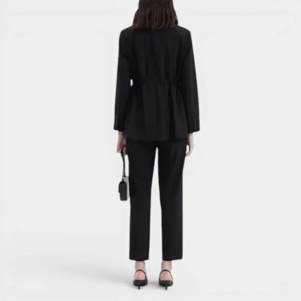 Black Luxe Drawstring Blazer image 3