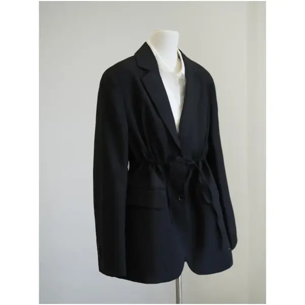 Black Luxe Drawstring Blazer image 5