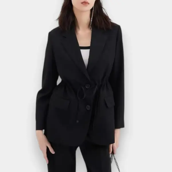 Black Luxe Drawstring Blazer image 0
