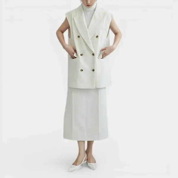 Double‑Breasted Vest Jacket with Two Buttons image 1