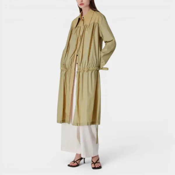 Sandstone Khaki Trench Coat with Adjustable Waist / Sandstone Khaki / Free Size image 2
