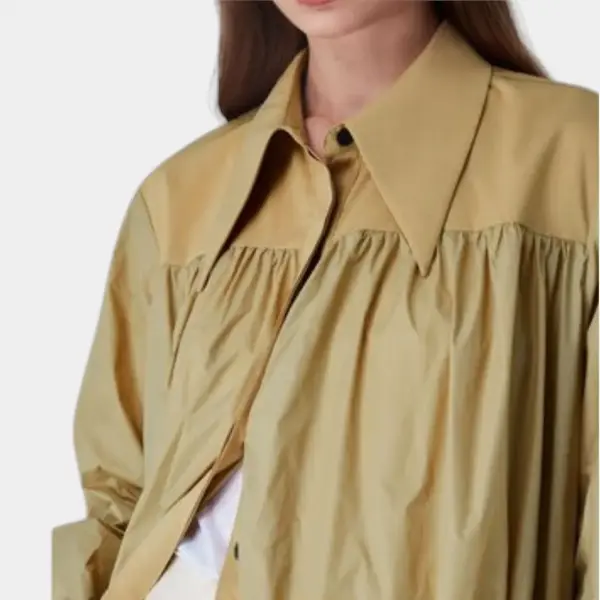 Sandstone Khaki Trench Coat with Adjustable Waist / Sandstone Khaki / Free Size image 3