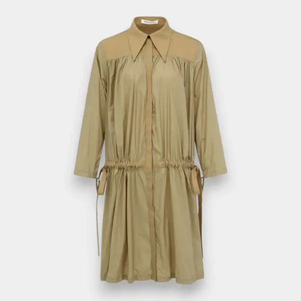Sandstone Khaki Trench Coat with Adjustable Waist / Sandstone Khaki / Free Size image 4