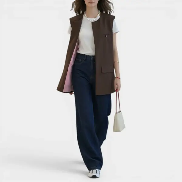 Mocha Sleeveless Vest image 1