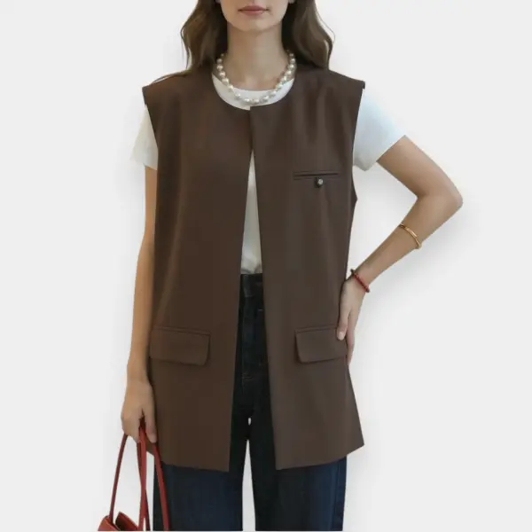 Mocha Sleeveless Vest image 2