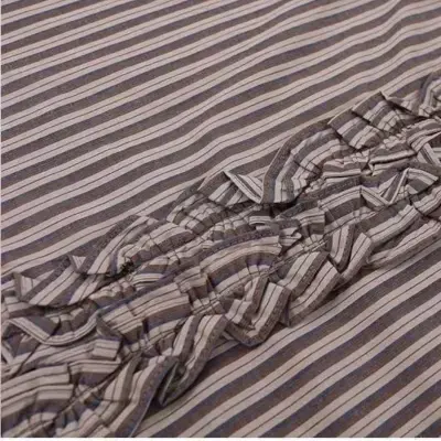 Ruffled V-Neck Striped Cotton Shirt image 7