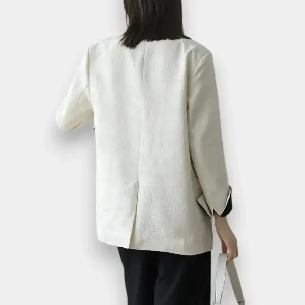 Floral Jacquard Blazer with Contast Folded Cuff image 2