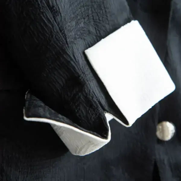 Floral Jacquard Blazer with Contast Folded Cuff image 4