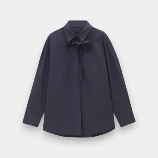 Structured Cotton Ribbon Shirt - Collar or Waist Tie image 6