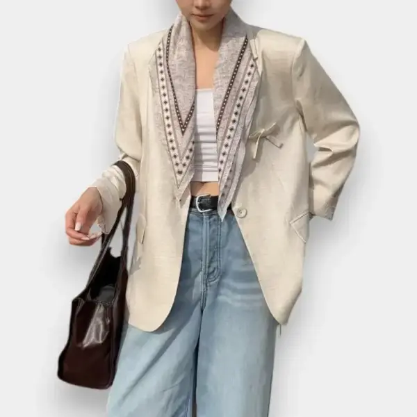 Tencel Linen Blazer with Silk Scarf image 2