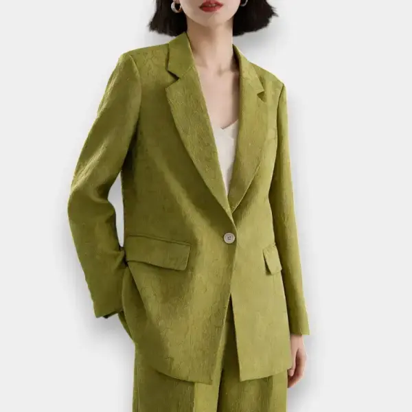 Embossed Jacquard Bubble Crepe Blazer image 2