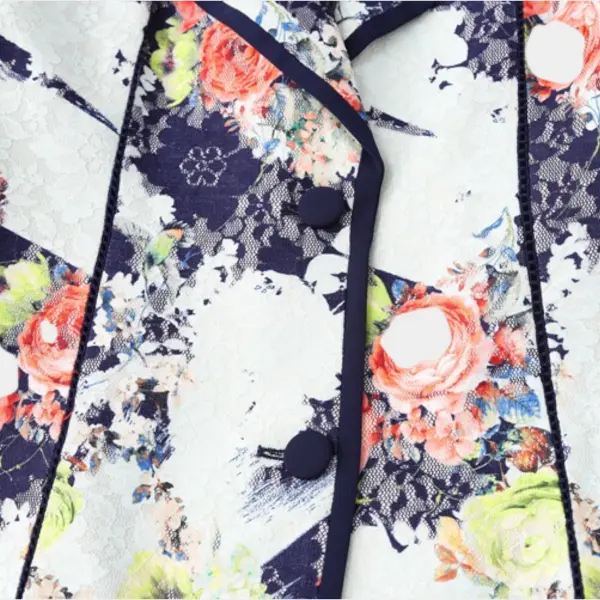 Mid‑Length Floral Printed Tencel Trench Coat image 12