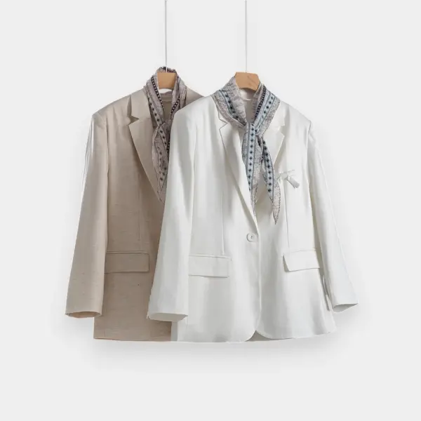 Tencel Linen Blazer with Silk Scarf image 4