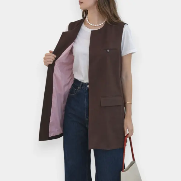 Mocha Sleeveless Vest image 4